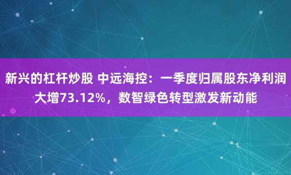 新兴的杠杆炒股 中远海控：一季度归属股东净利润大增73.12%，数智绿色转型激发新动能